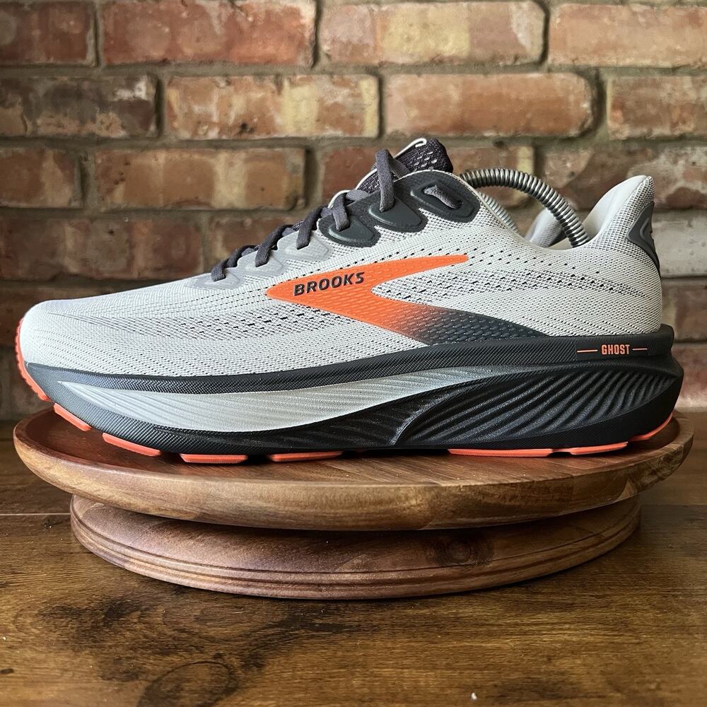 Brooks Ghost 17 Mens 11.5 4E Gray Orange Neutral Nitro Cushion Running Shoes